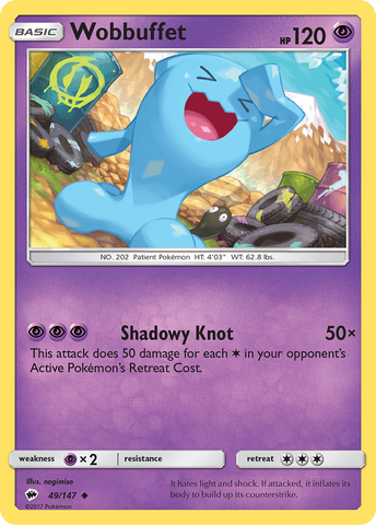 Wobbuffet (49/147) [Sun & Moon: Burning Shadows] - Card Brawlers | Quebec | Canada | Yu-Gi-Oh!