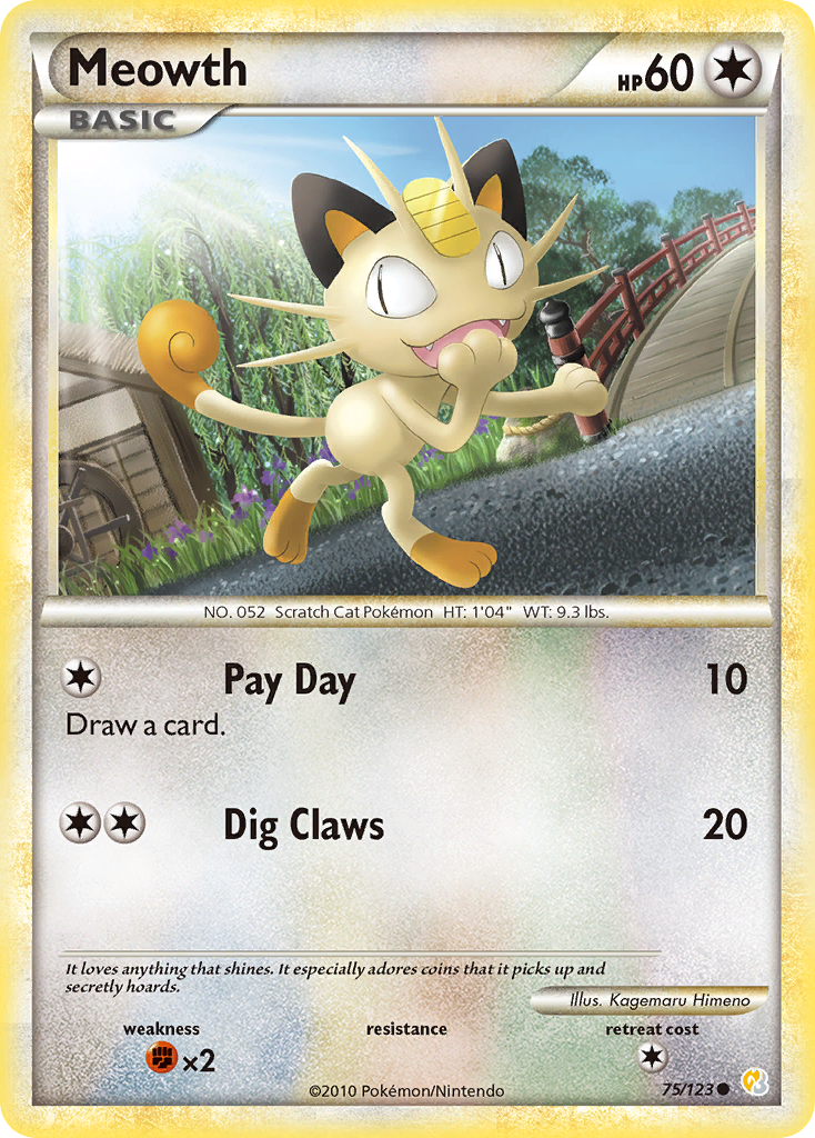 Meowth (75/123) [HeartGold & SoulSilver: Base Set] - Card Brawlers | Quebec | Canada | Yu-Gi-Oh!