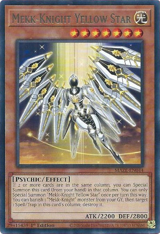 Mekk-Knight Yellow Star [MAZE-EN044] Rare - Card Brawlers | Quebec | Canada | Yu-Gi-Oh!