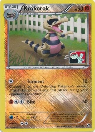 Krokorok (64/114) (League Promo) [Black & White: Base Set] - Card Brawlers | Quebec | Canada | Yu-Gi-Oh!