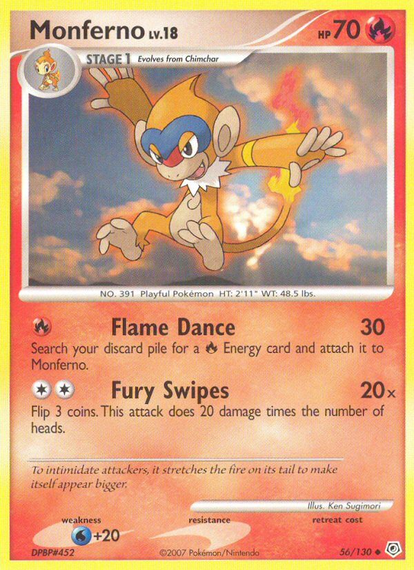 Monferno (56/130) [Diamond & Pearl: Base Set] - Card Brawlers | Quebec | Canada | Yu-Gi-Oh!