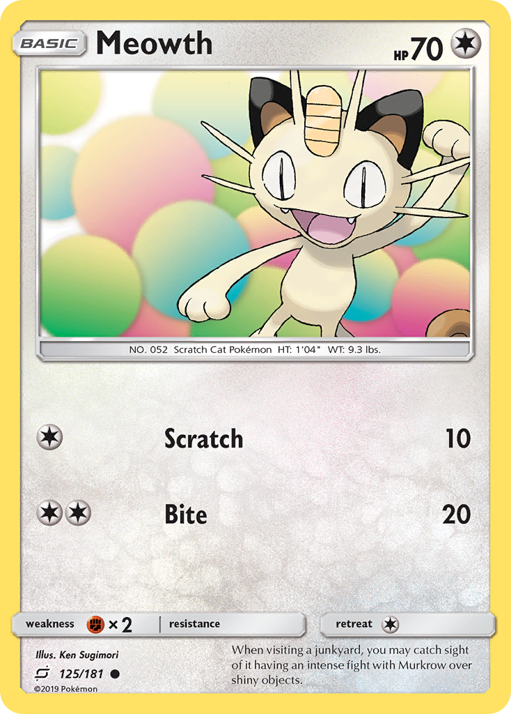 Meowth (125/181) [Sun & Moon: Team Up] - Card Brawlers | Quebec | Canada | Yu-Gi-Oh!