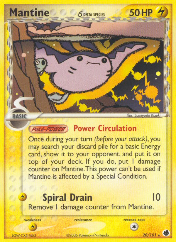Mantine (20/101) (Delta Species) [EX: Dragon Frontiers] - Card Brawlers | Quebec | Canada | Yu-Gi-Oh!