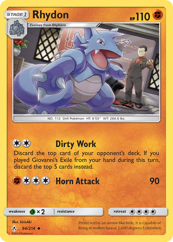 Rhydon (94/214) [Sun & Moon: Unbroken Bonds] - Card Brawlers | Quebec | Canada | Yu-Gi-Oh!