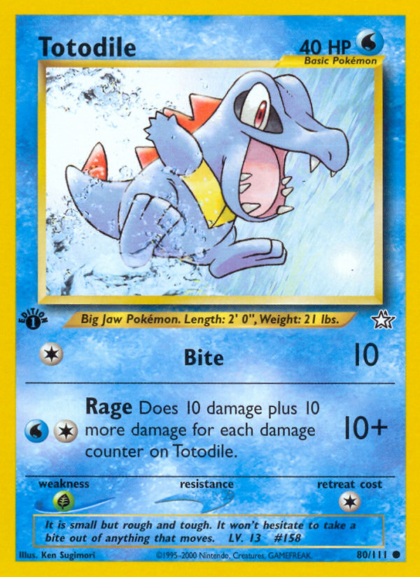 Totodile (80/111) [Neo Genesis 1st Edition] - Card Brawlers | Quebec | Canada | Yu-Gi-Oh!