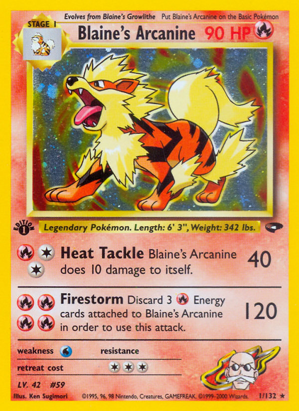 Blaine's Arcanine (1/132) [Gym Challenge 1st Edition] - Card Brawlers | Quebec | Canada | Yu-Gi-Oh!