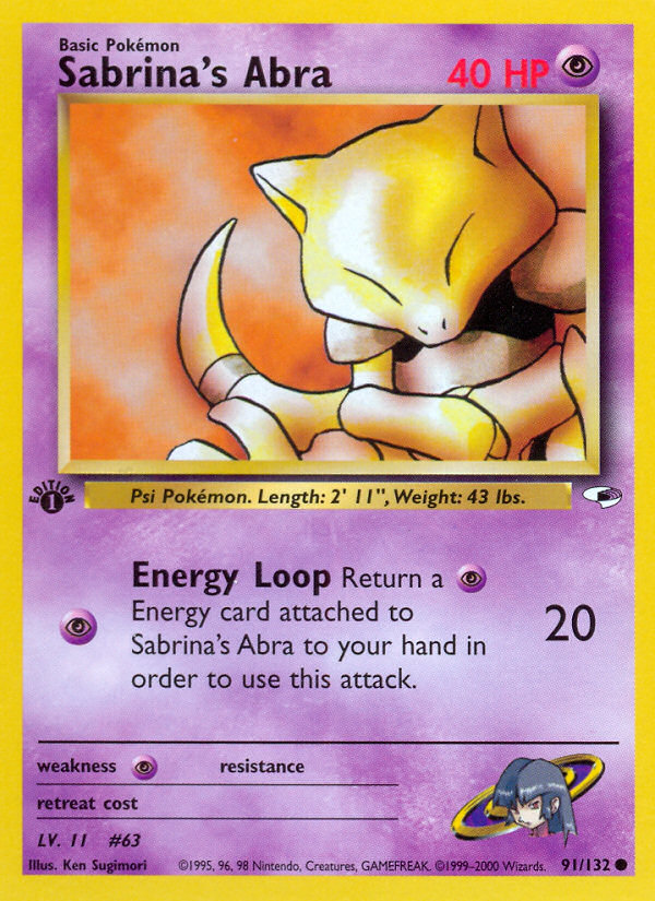 Sabrina's Abra (91/132) [Gym Heroes 1st Edition] - Card Brawlers | Quebec | Canada | Yu-Gi-Oh!