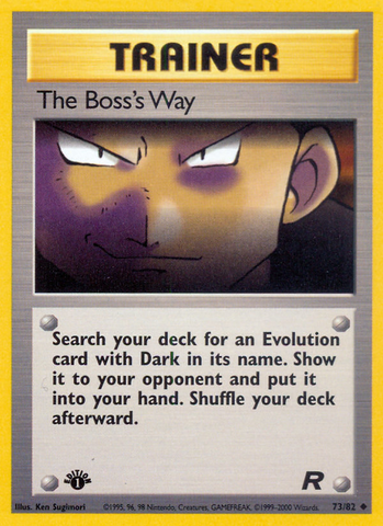 The Boss's Way (73/82) [Team Rocket 1st Edition] - Card Brawlers | Quebec | Canada | Yu-Gi-Oh!