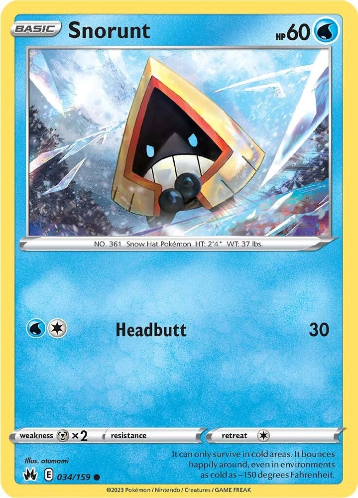 Snorunt (034/159) [Sword & Shield: Crown Zenith] - Card Brawlers | Quebec | Canada | Yu-Gi-Oh!