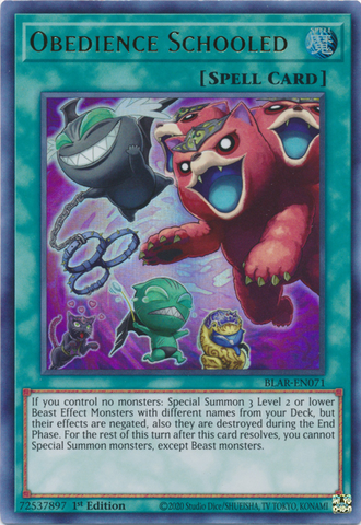 Obedience Schooled [BLAR-EN071] Ultra Rare - Card Brawlers | Quebec | Canada | Yu-Gi-Oh!