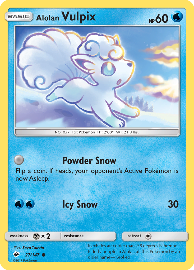 Alolan Vulpix (27/147) [Sun & Moon: Burning Shadows] - Card Brawlers | Quebec | Canada | Yu-Gi-Oh!