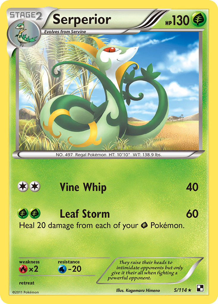 Serperior (5/114) (Green Tornado) (Theme Deck Exclusive) [Black & White: Base Set] - Card Brawlers | Quebec | Canada | Yu-Gi-Oh!