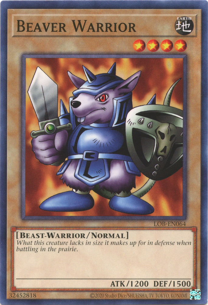 Beaver Warrior (25th Anniversary) [LOB-EN064] Common - Card Brawlers | Quebec | Canada | Yu-Gi-Oh!