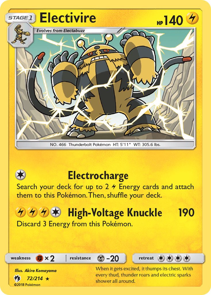 Electivire (72/214) [Sun & Moon: Lost Thunder] - Card Brawlers | Quebec | Canada | Yu-Gi-Oh!