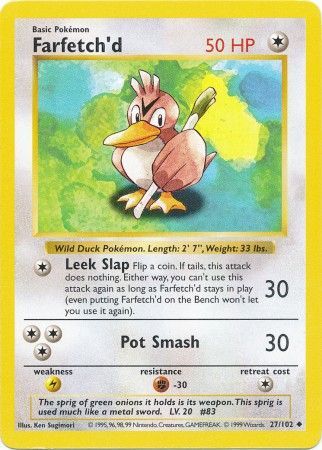 Farfetch'd (27/102) [Base Set Shadowless Unlimited] - Card Brawlers | Quebec | Canada | Yu-Gi-Oh!