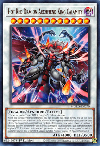 Hot Red Dragon Archfiend King Calamity [MGED-EN070] Rare - Card Brawlers | Quebec | Canada | Yu-Gi-Oh!