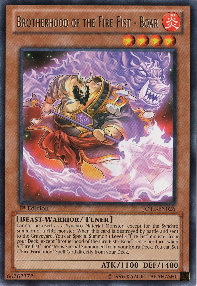 Brotherhood of the Fire Fist - Boar [JOTL-EN026] Rare - Yu-Gi-Oh! - Card Brawlers | Quebec | Canada |