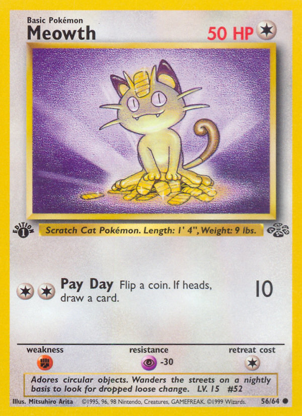 Meowth (56/64) [Jungle 1st Edition] - Card Brawlers | Quebec | Canada | Yu-Gi-Oh!