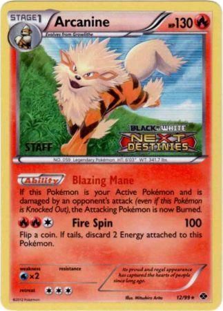 Arcanine (12/99) (Staff Prerelease Promo) [Black & White: Black Star Promos] - Card Brawlers | Quebec | Canada | Yu-Gi-Oh!