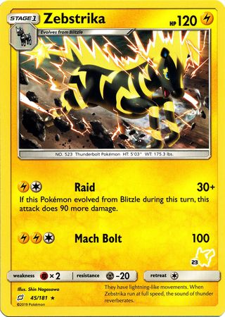 Zebstrika (45/181) (Pikachu Stamp #23) [Battle Academy 2020] - Card Brawlers | Quebec | Canada | Yu-Gi-Oh!