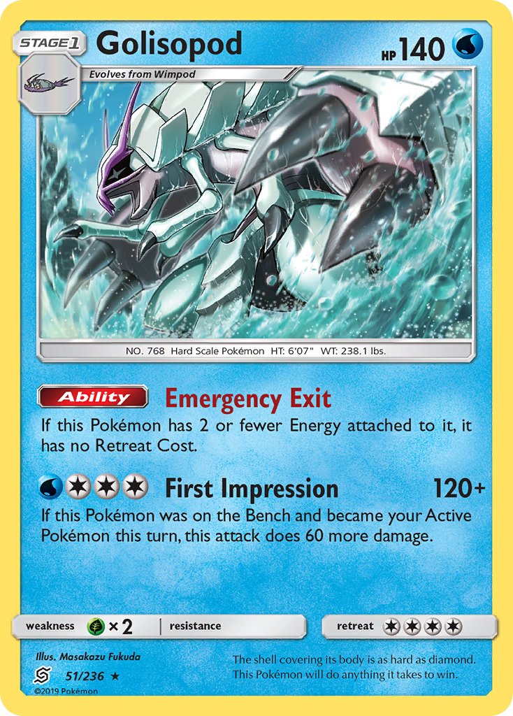 Golisopod (51/236) (Cosmos Holo) (Blister Exclusive) [Sun & Moon: Unified Minds] - Card Brawlers | Quebec | Canada | Yu-Gi-Oh!