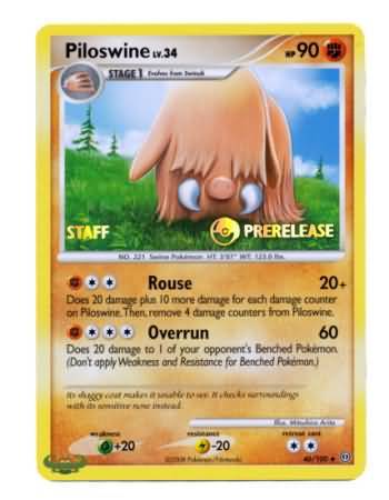 Piloswine (46/100) (Staff Prerelease Promo) [Nintendo: Black Star Promos] - Card Brawlers | Quebec | Canada | Yu-Gi-Oh!