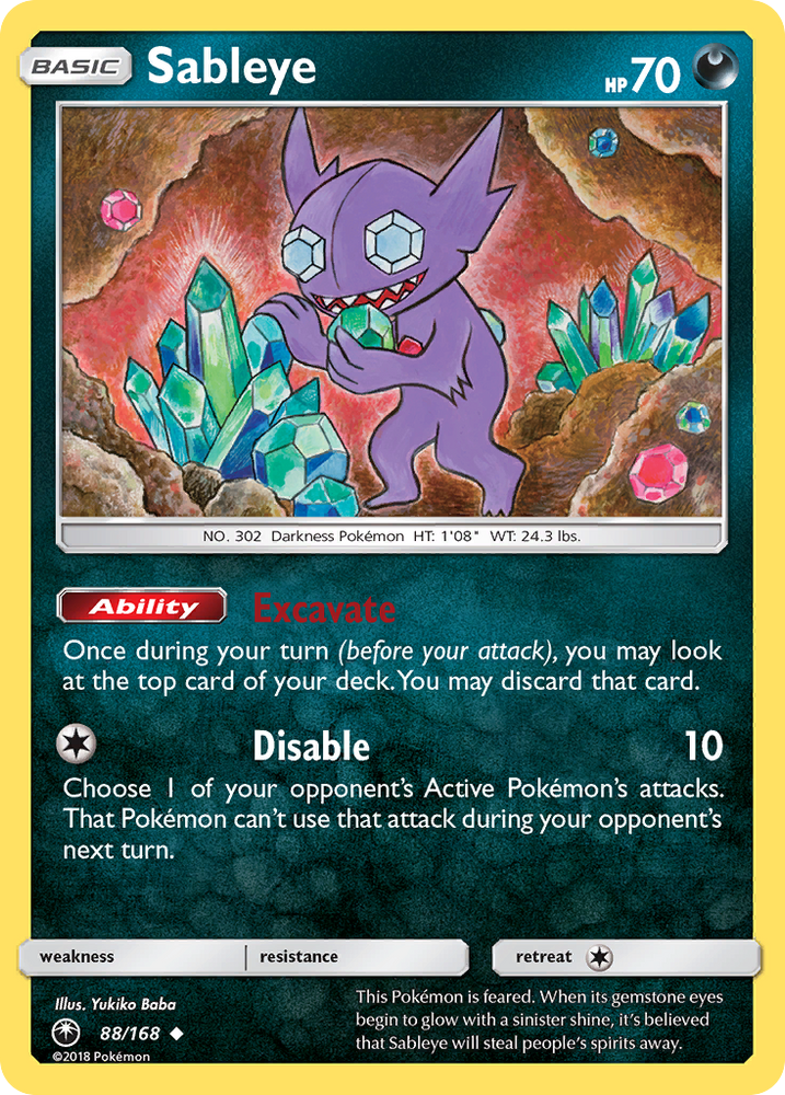 Sableye (88/168) [Sun & Moon: Celestial Storm] - Card Brawlers | Quebec | Canada | Yu-Gi-Oh!