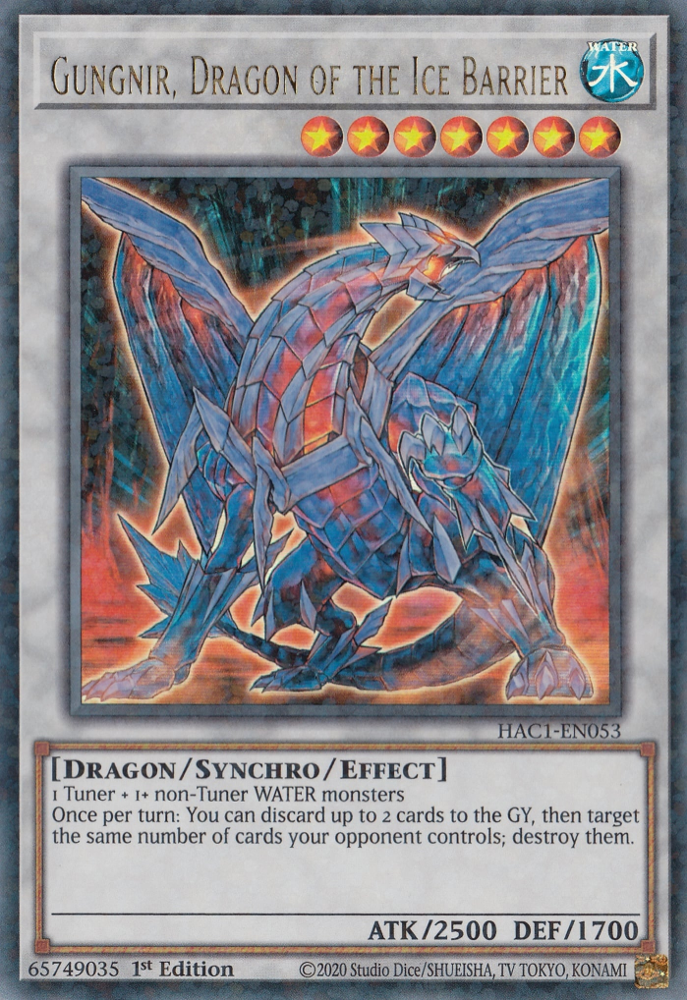 Gungnir, Dragon of the Ice Barrier (Duel Terminal) [HAC1-EN053] Parallel Rare - Card Brawlers | Quebec | Canada | Yu-Gi-Oh!