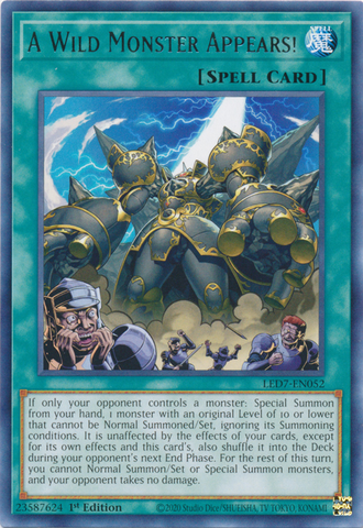 A Wild Monster Appears! [LED7-EN052] Rare - Card Brawlers | Quebec | Canada | Yu-Gi-Oh!