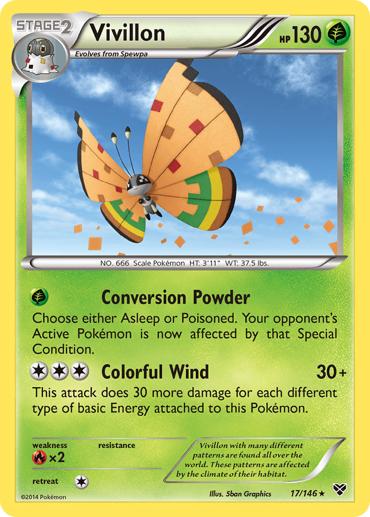 Vivillon (17/146) (High Plains Form/Orange Wings) [XY: Base Set] - Card Brawlers | Quebec | Canada | Yu-Gi-Oh!