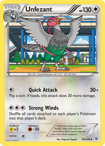 Unfezant (80/108) [XY: Roaring Skies] - Card Brawlers | Quebec | Canada | Yu-Gi-Oh!