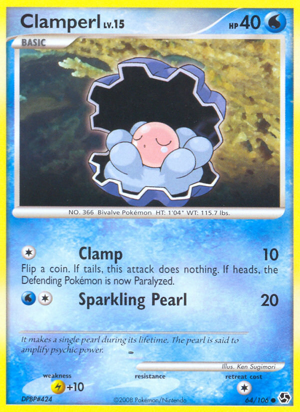 Clamperl (64/106) [Diamond & Pearl: Great Encounters] - Card Brawlers | Quebec | Canada | Yu-Gi-Oh!