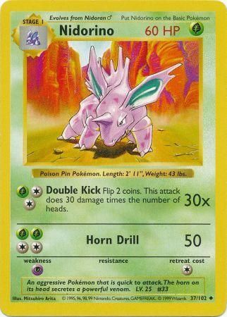 Nidorino (37/102) [Base Set Shadowless Unlimited] - Card Brawlers | Quebec | Canada | Yu-Gi-Oh!