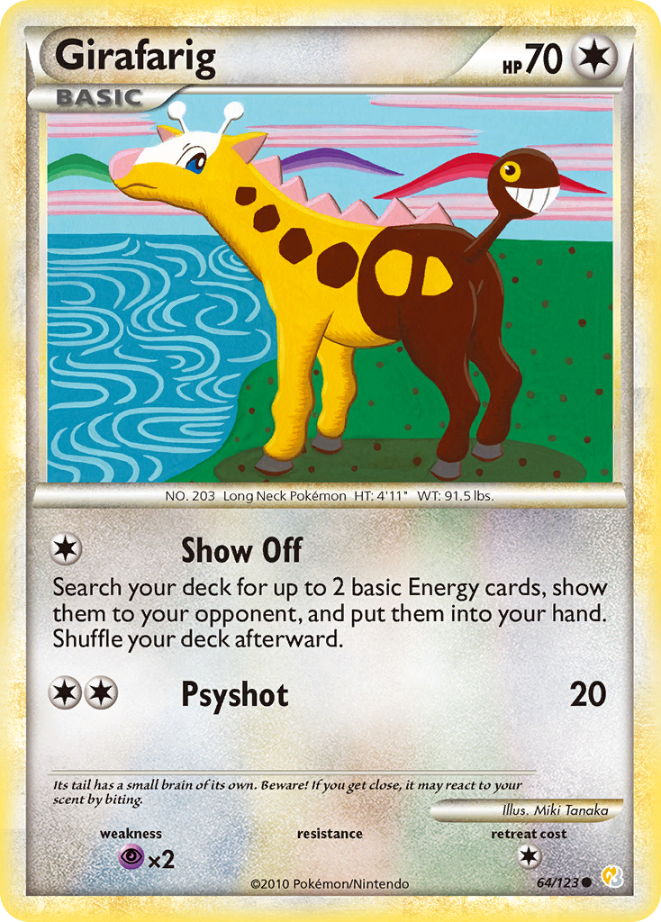 Girafarig (64/123) [HeartGold & SoulSilver: Base Set] - Card Brawlers | Quebec | Canada | Yu-Gi-Oh!