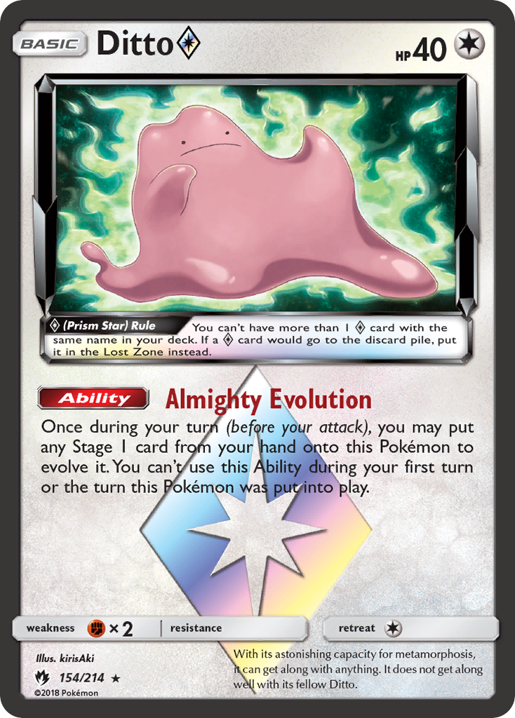 Ditto (154/214) (Prism Star) [Sun & Moon: Lost Thunder] - Card Brawlers | Quebec | Canada | Yu-Gi-Oh!