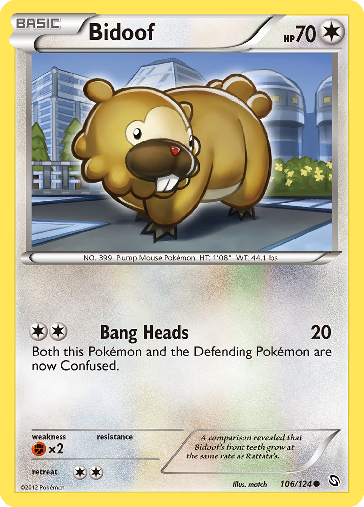 Bidoof (106/124) [Black & White: Dragons Exalted] - Card Brawlers | Quebec | Canada | Yu-Gi-Oh!