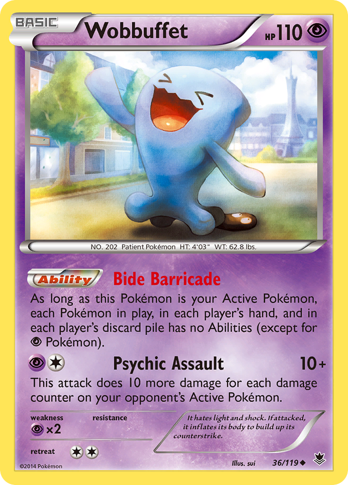 Wobbuffet (36/119) [XY: Phantom Forces] - Card Brawlers | Quebec | Canada | Yu-Gi-Oh!