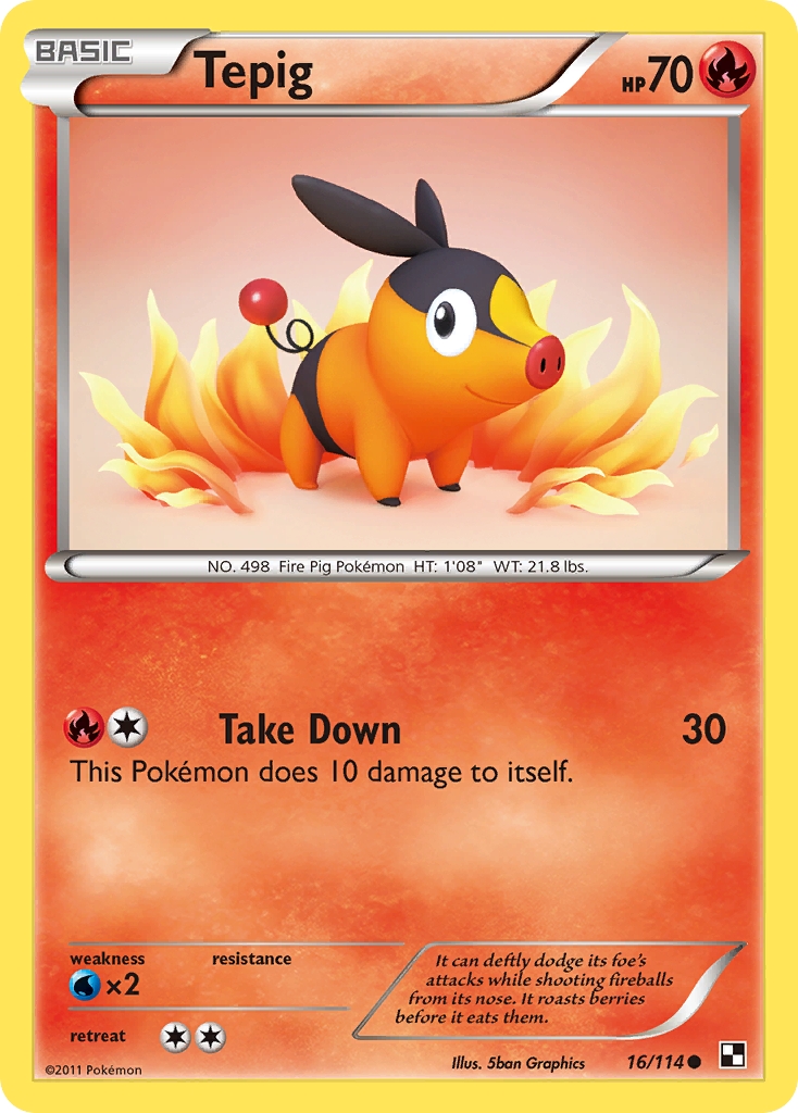 Tepig (16/114) [Black & White: Base Set] - Card Brawlers | Quebec | Canada | Yu-Gi-Oh!