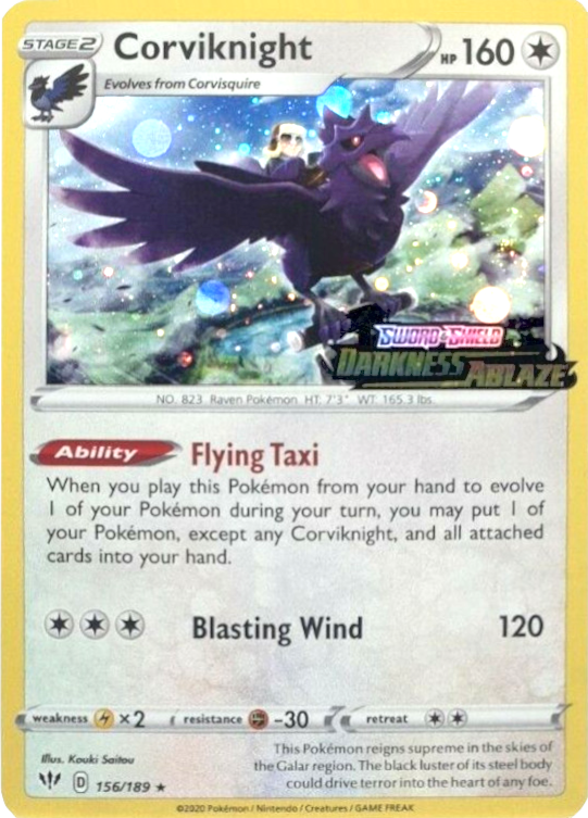 Corviknight (156/189) (Cosmos Holo) [Sword & Shield: Darkness Ablaze] - Card Brawlers | Quebec | Canada | Yu-Gi-Oh!