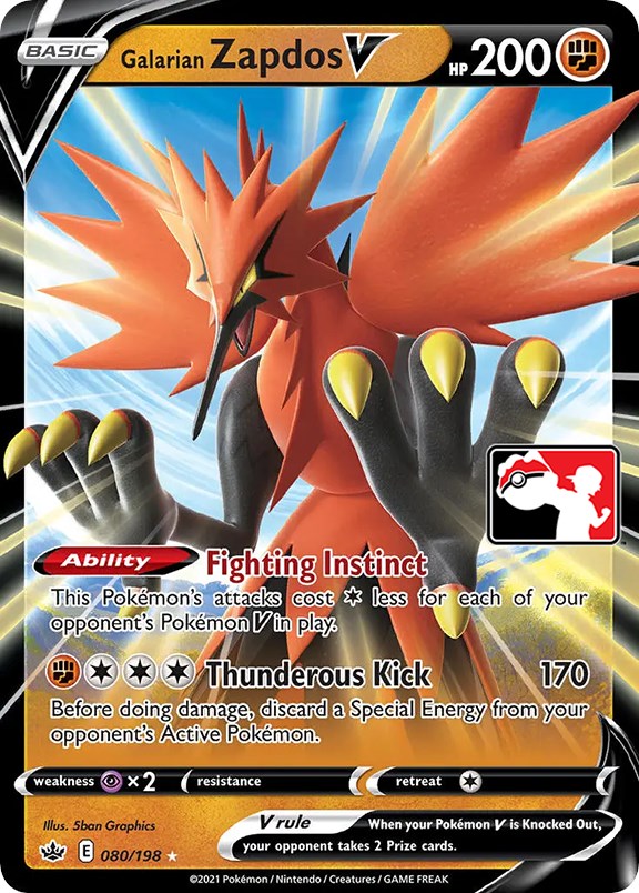 Galarian Zapdos V (080/198) [Prize Pack Series One] - Card Brawlers | Quebec | Canada | Yu-Gi-Oh!