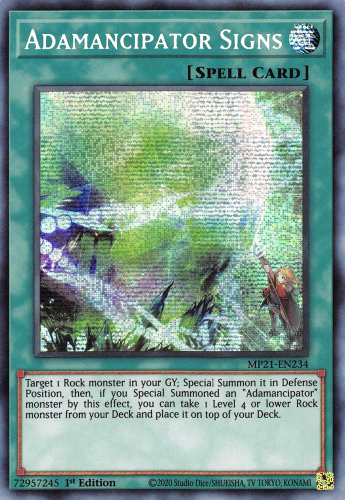 Adamancipator Signs [MP21-EN234] Prismatic Secret Rare - Card Brawlers | Quebec | Canada | Yu-Gi-Oh!