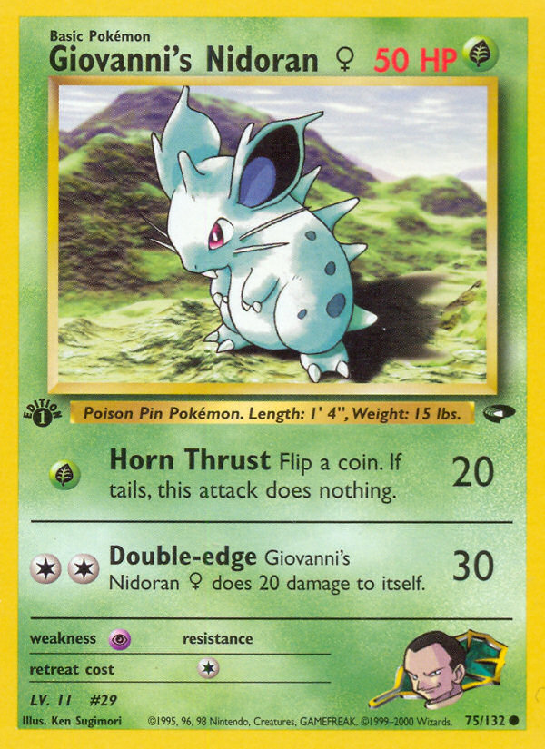 Giovanni's Nidoran (75/132) (Female) [Gym Challenge 1st Edition] - Card Brawlers | Quebec | Canada | Yu-Gi-Oh!