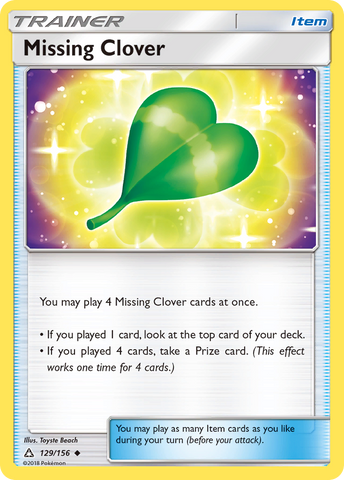 Missing Clover (129/156) [Sun & Moon: Ultra Prism] - Card Brawlers | Quebec | Canada | Yu-Gi-Oh!