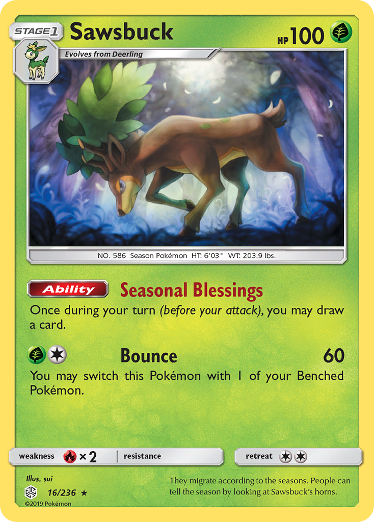 Sawsbuck (16/236) [Sun & Moon: Cosmic Eclipse] - Card Brawlers | Quebec | Canada | Yu-Gi-Oh!