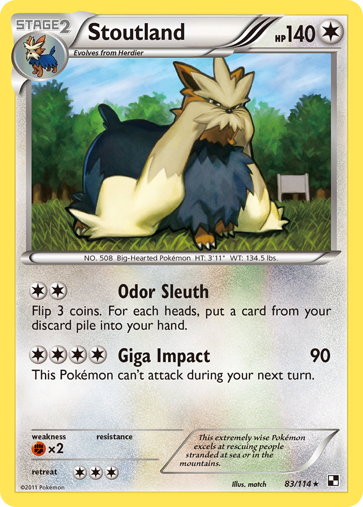 Stoutland (83/114) [Black & White: Base Set] - Card Brawlers | Quebec | Canada | Yu-Gi-Oh!