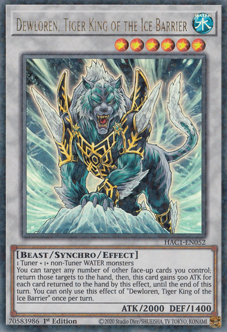 Dewloren, Tiger King of the Ice Barrier (Duel Terminal) [HAC1-EN052] Parallel Rare - Card Brawlers | Quebec | Canada | Yu-Gi-Oh!