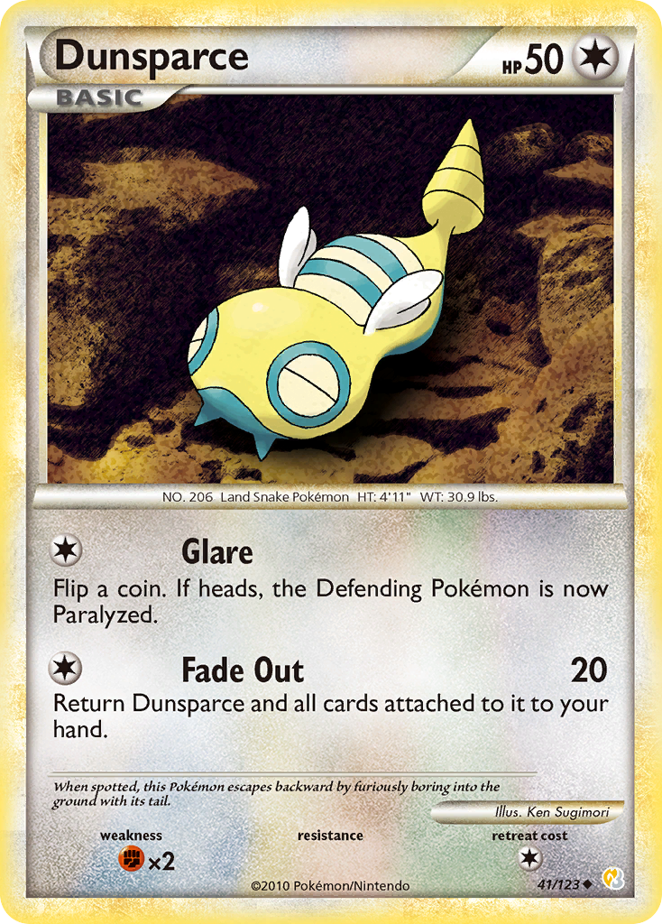 Dunsparce (41/123) [HeartGold & SoulSilver: Base Set] - Card Brawlers | Quebec | Canada | Yu-Gi-Oh!