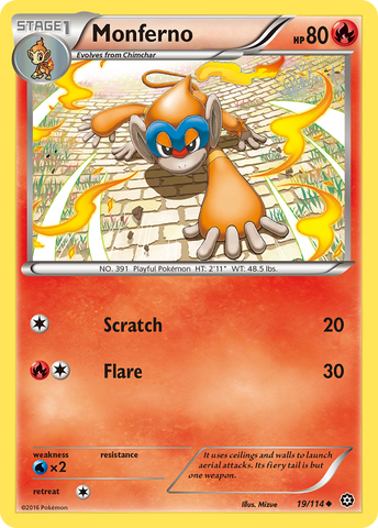 Monferno (19/114) [XY: Steam Siege] - Card Brawlers | Quebec | Canada | Yu-Gi-Oh!