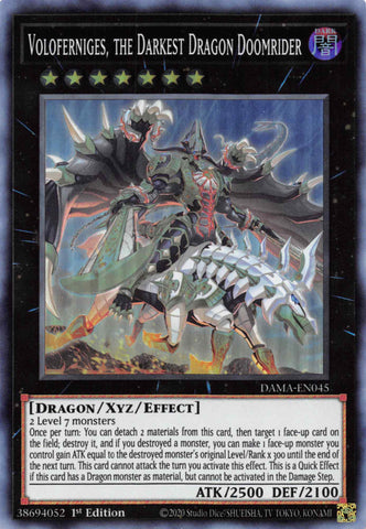 Voloferniges, the Darkest Dragon Doomrider [DAMA-EN045] Super Rare - Card Brawlers | Quebec | Canada | Yu-Gi-Oh!