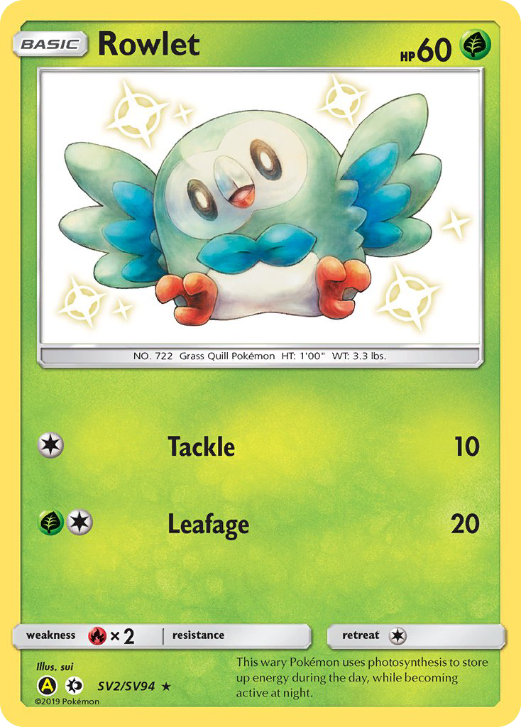 Rowlet (SV2/SV94) [Sun & Moon: Hidden Fates - Shiny Vault] - Card Brawlers | Quebec | Canada | Yu-Gi-Oh!